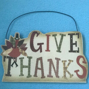 DOOR HANGER “Give Thanks” vintage